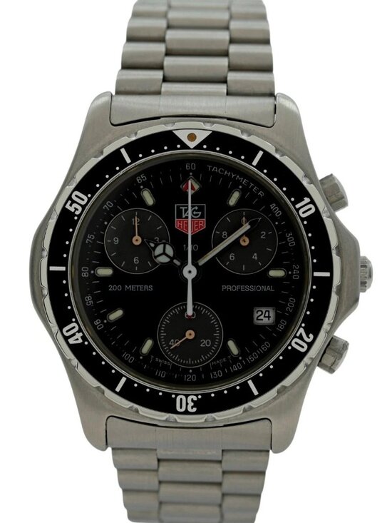 Tag Heuer 37mm Men\'s Professional 2000 Series Chronograph SS Watch Ref: 570.206!